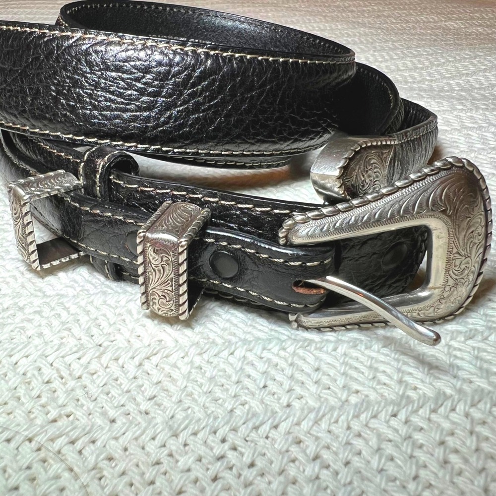 Vintage Belts American Bison Leather Ranger Belt Western 1996 Size 44